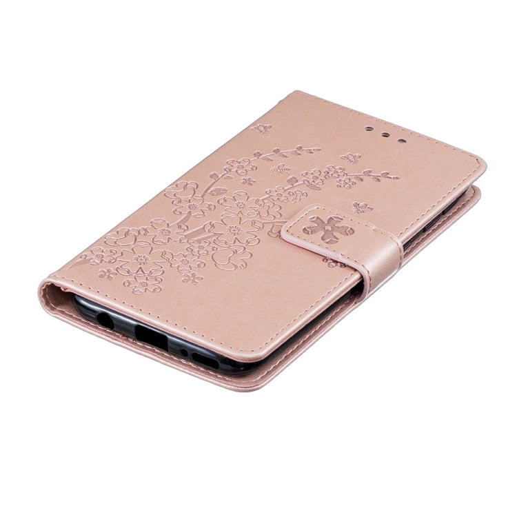 For Galaxy A40 Plum Flowers Pattern Horizontal Flip Leather Case with Holder & Card Slots & Wallet & Lanyard