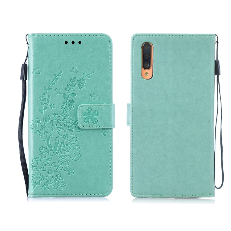 For Galaxy A50 Plum Flowers Pattern Horizontal Flip Leather Case with Holder & Card Slots & Wallet & Lanyard