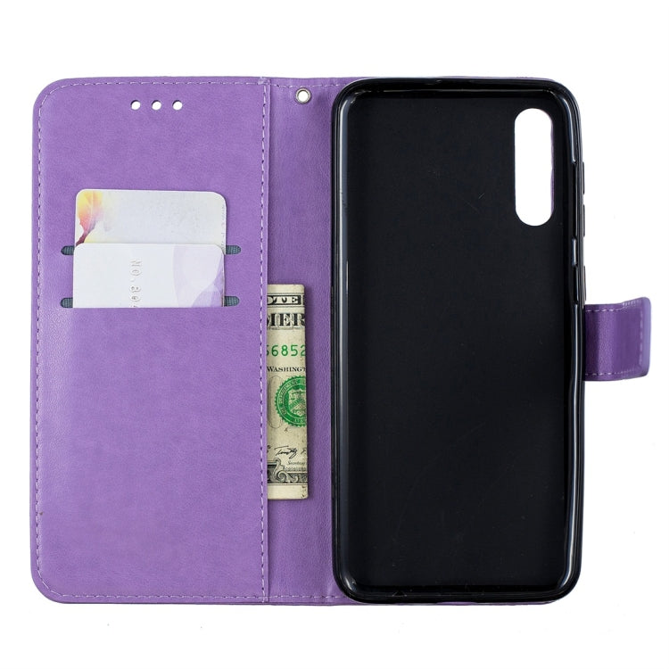 For Galaxy A50 Plum Flowers Pattern Horizontal Flip Leather Case with Holder & Card Slots & Wallet & Lanyard