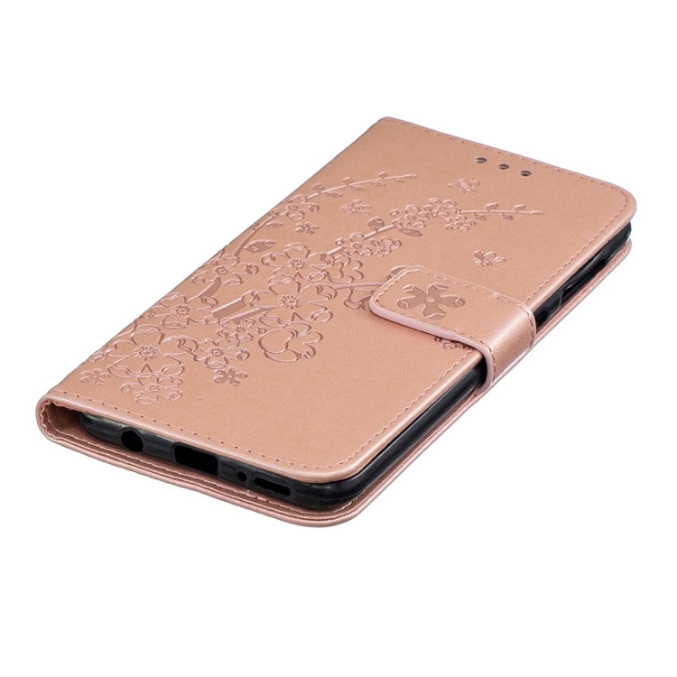 For Galaxy A50 Plum Flowers Pattern Horizontal Flip Leather Case with Holder & Card Slots & Wallet & Lanyard