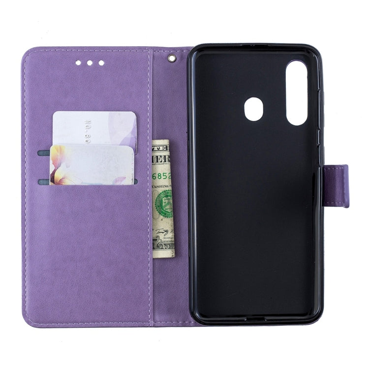 For Galaxy A60 Plum Flowers Pattern Horizontal Flip Leather Case with Holder & Card Slots & Wallet & Lanyard