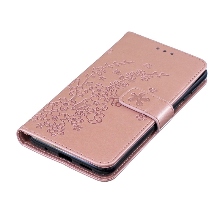 For Galaxy A60 Plum Flowers Pattern Horizontal Flip Leather Case with Holder & Card Slots & Wallet & Lanyard