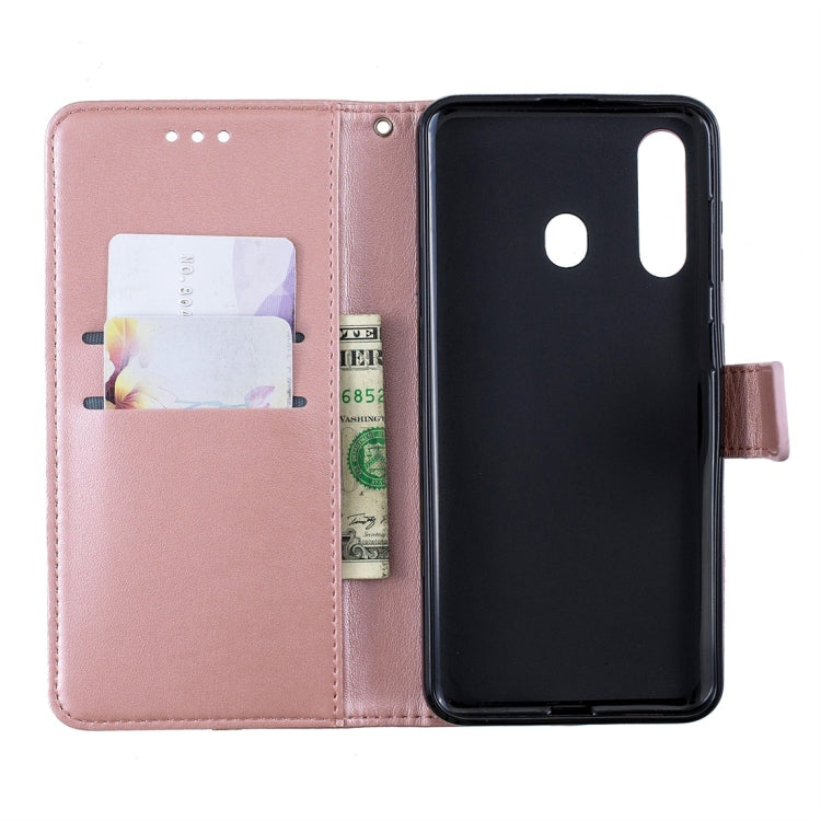 For Galaxy A60 Plum Flowers Pattern Horizontal Flip Leather Case with Holder & Card Slots & Wallet & Lanyard