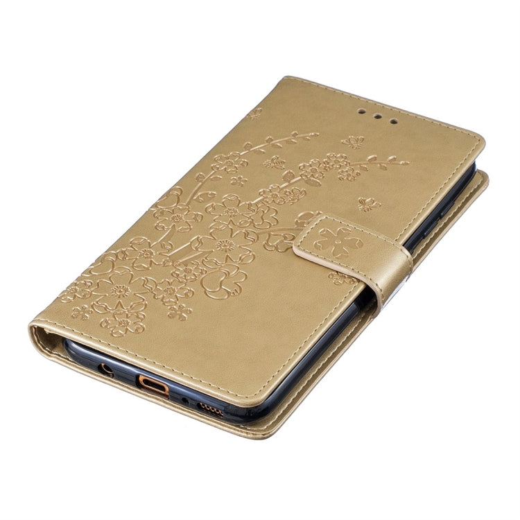 For Galaxy A70 Plum Flowers Pattern Horizontal Flip Leather Case with Holder & Card Slots & Wallet & Lanyard