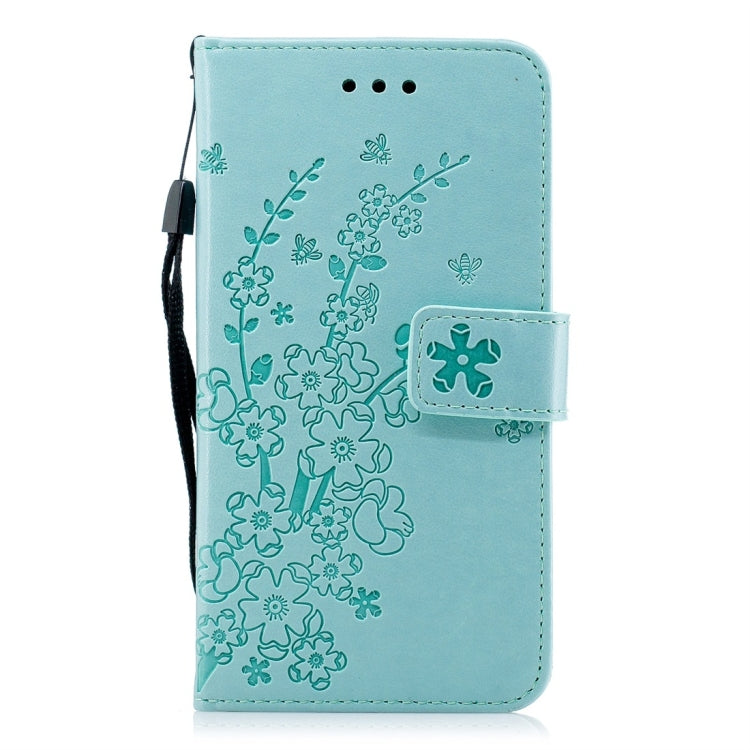 For Galaxy J3 (2018) Plum Flowers Pattern Horizontal Flip Leather Case with Holder & Card Slots & Wallet & Lanyard