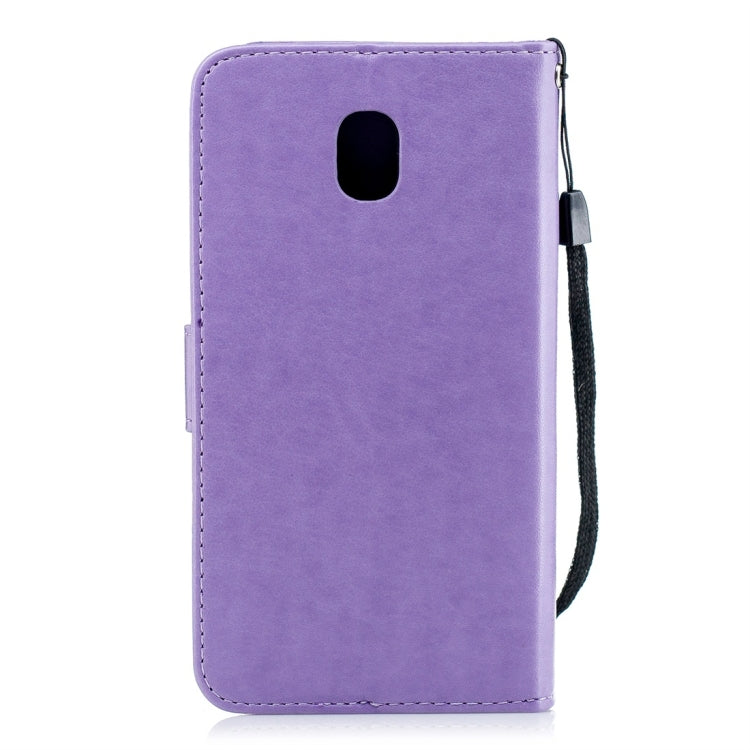 For Galaxy J3 (2018) Plum Flowers Pattern Horizontal Flip Leather Case with Holder & Card Slots & Wallet & Lanyard