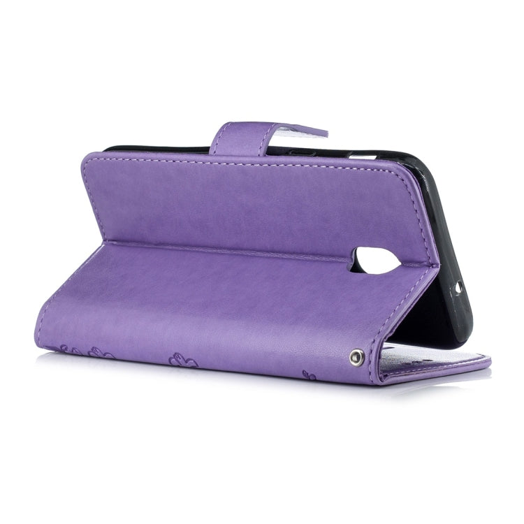 For Galaxy J3 (2018) Plum Flowers Pattern Horizontal Flip Leather Case with Holder & Card Slots & Wallet & Lanyard