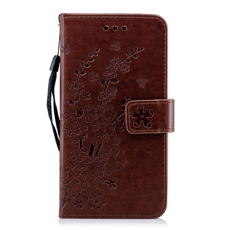 For Galaxy J3 (2018) Plum Flowers Pattern Horizontal Flip Leather Case with Holder & Card Slots & Wallet & Lanyard