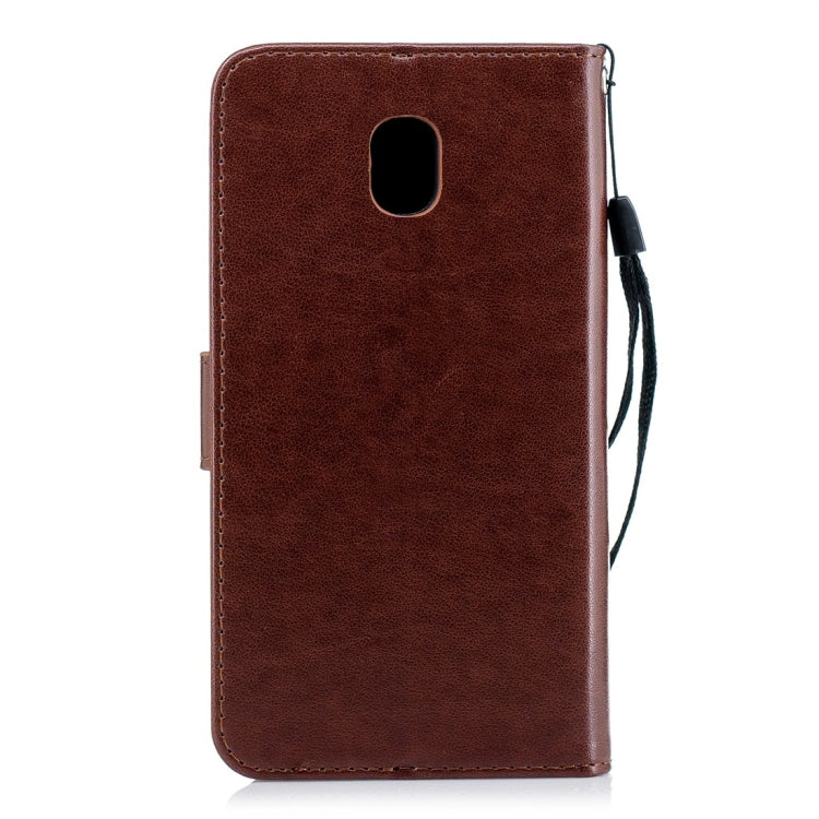 For Galaxy J3 (2018) Plum Flowers Pattern Horizontal Flip Leather Case with Holder & Card Slots & Wallet & Lanyard