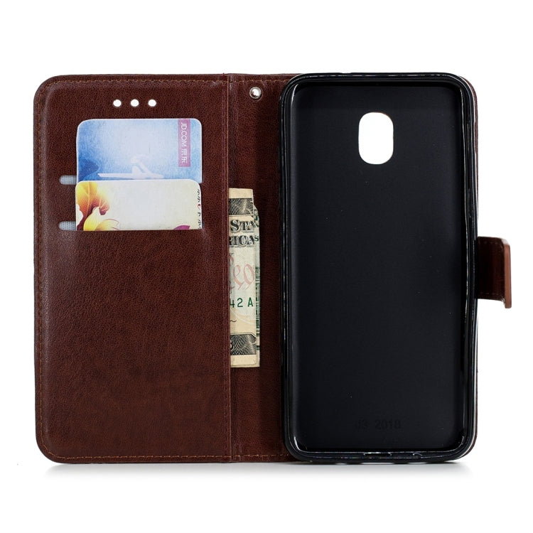 For Galaxy J3 (2018) Plum Flowers Pattern Horizontal Flip Leather Case with Holder & Card Slots & Wallet & Lanyard