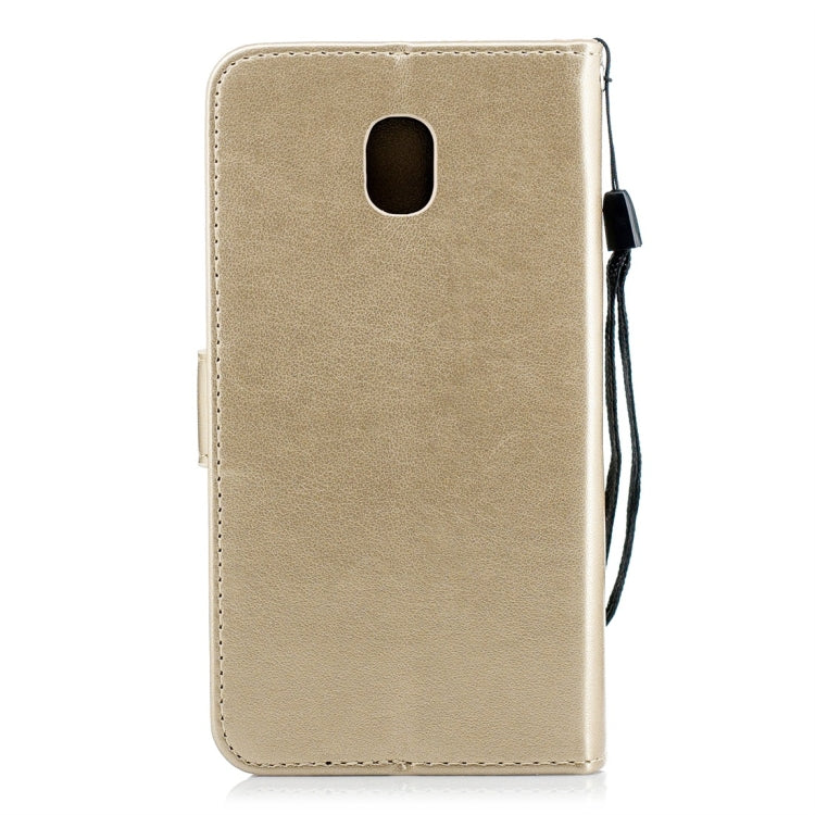 For Galaxy J3 (2018) Plum Flowers Pattern Horizontal Flip Leather Case with Holder & Card Slots & Wallet & Lanyard