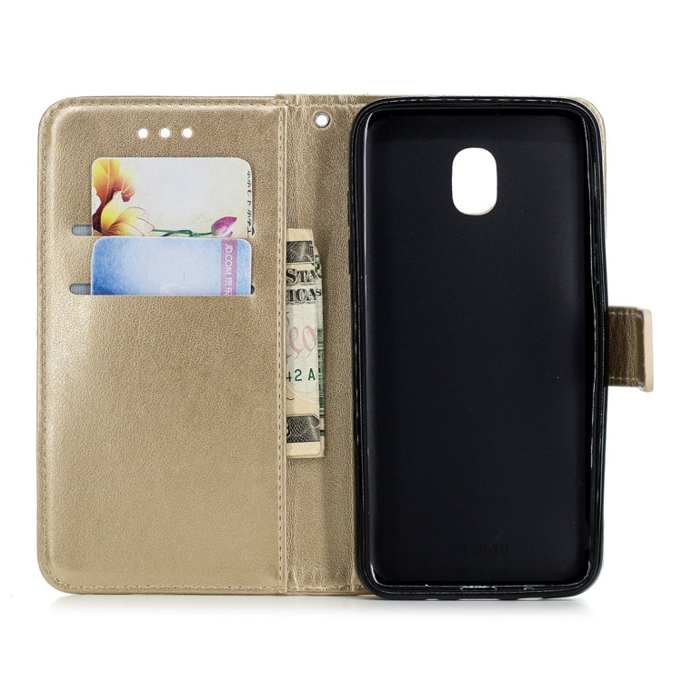 For Galaxy J3 (2018) Plum Flowers Pattern Horizontal Flip Leather Case with Holder & Card Slots & Wallet & Lanyard