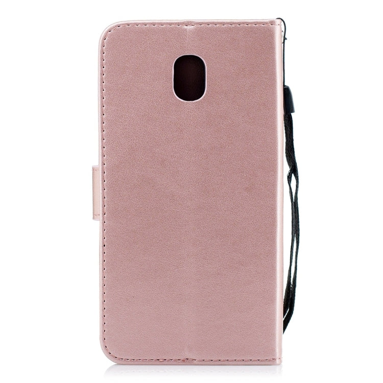 For Galaxy J3 (2018) Plum Flowers Pattern Horizontal Flip Leather Case with Holder & Card Slots & Wallet & Lanyard