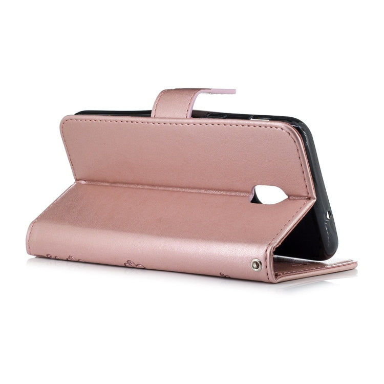 For Galaxy J3 (2018) Plum Flowers Pattern Horizontal Flip Leather Case with Holder & Card Slots & Wallet & Lanyard