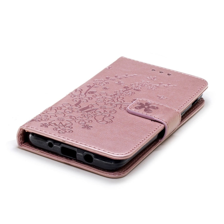 For Galaxy J3 (2018) Plum Flowers Pattern Horizontal Flip Leather Case with Holder & Card Slots & Wallet & Lanyard