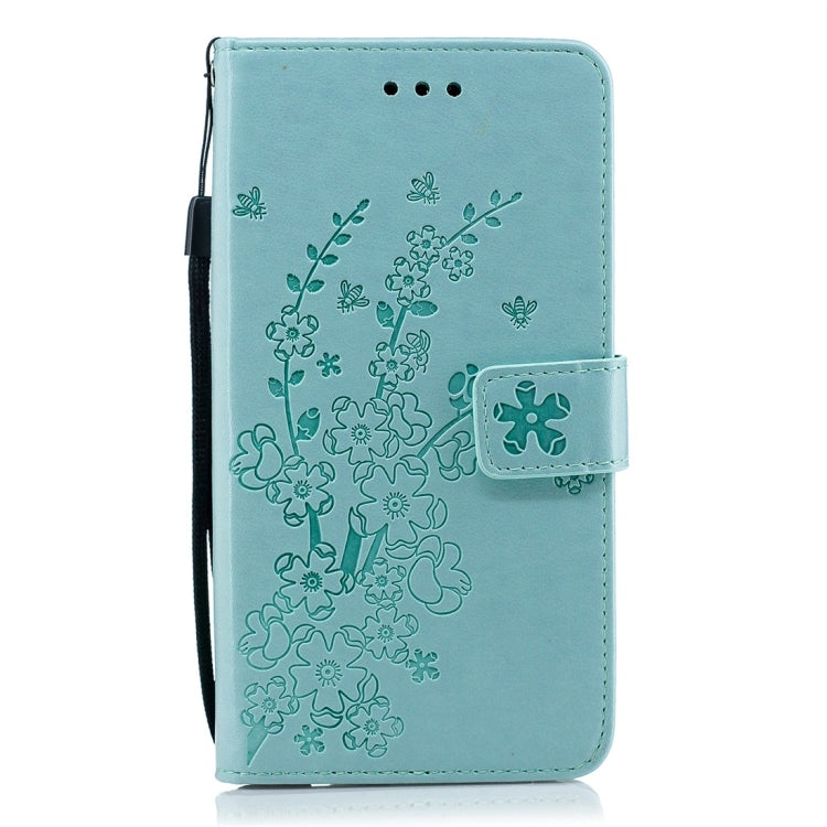 For Galaxy J4 (2018) Plum Flowers Pattern Horizontal Flip Leather Case with Holder & Card Slots & Wallet & Lanyard