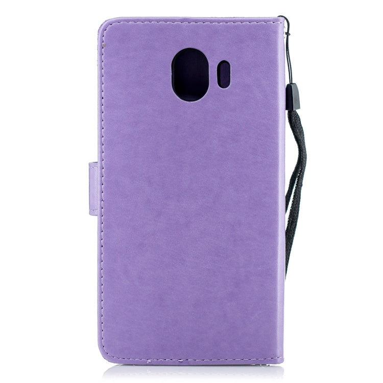 For Galaxy J4 (2018) Plum Flowers Pattern Horizontal Flip Leather Case with Holder & Card Slots & Wallet & Lanyard