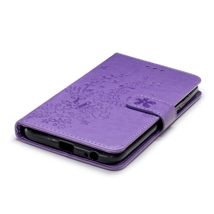 For Galaxy J4 (2018) Plum Flowers Pattern Horizontal Flip Leather Case with Holder & Card Slots & Wallet & Lanyard