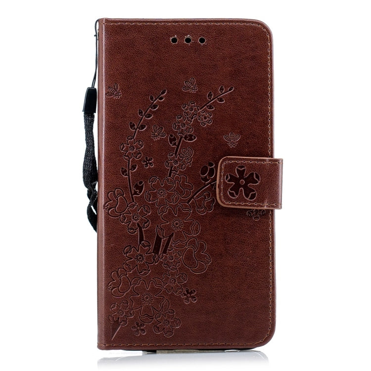 For Galaxy J4 (2018) Plum Flowers Pattern Horizontal Flip Leather Case with Holder & Card Slots & Wallet & Lanyard