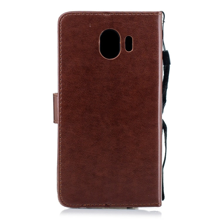 For Galaxy J4 (2018) Plum Flowers Pattern Horizontal Flip Leather Case with Holder & Card Slots & Wallet & Lanyard