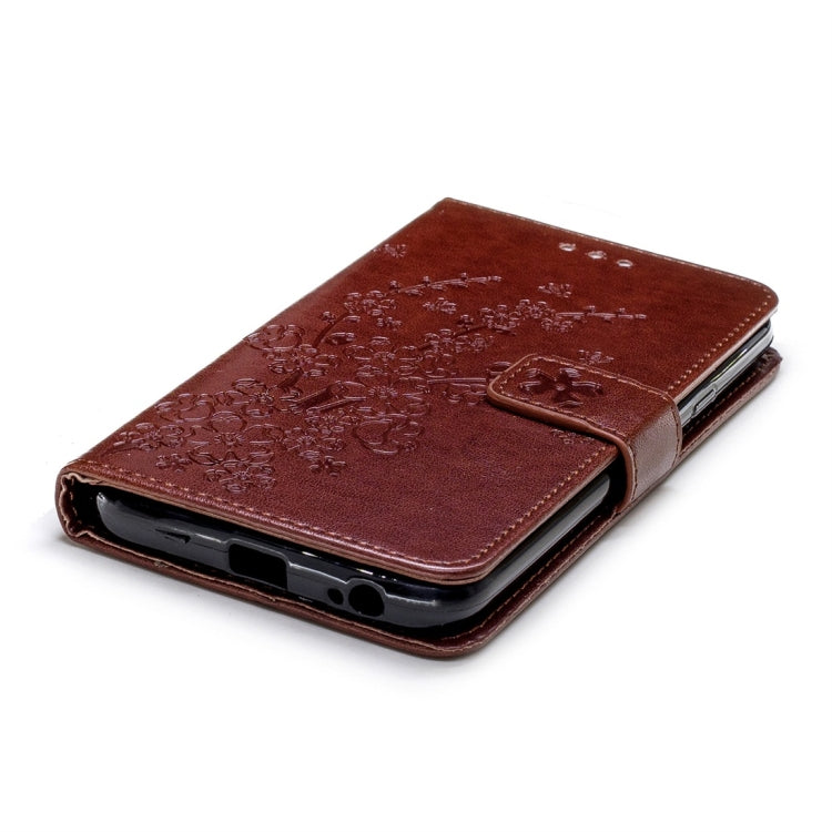 For Galaxy J4 (2018) Plum Flowers Pattern Horizontal Flip Leather Case with Holder & Card Slots & Wallet & Lanyard
