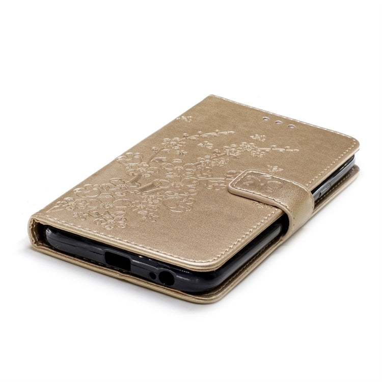 For Galaxy J4 (2018) Plum Flowers Pattern Horizontal Flip Leather Case with Holder & Card Slots & Wallet & Lanyard
