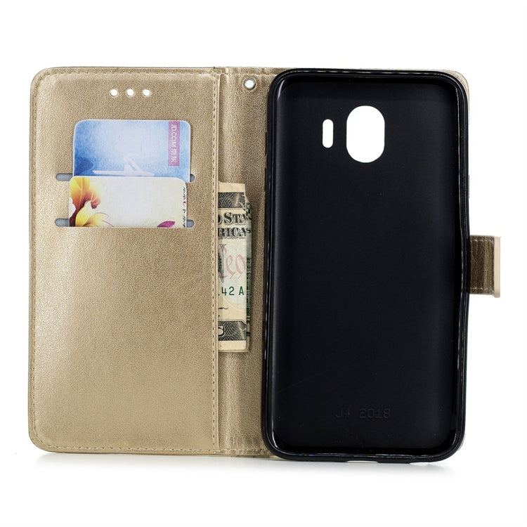 For Galaxy J4 (2018) Plum Flowers Pattern Horizontal Flip Leather Case with Holder & Card Slots & Wallet & Lanyard