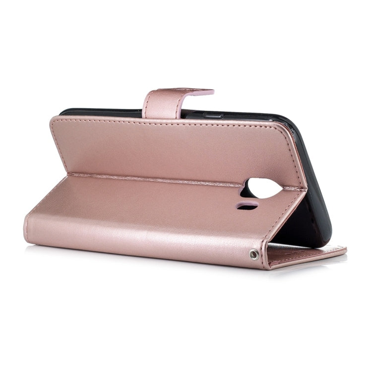 For Galaxy J4 (2018) Plum Flowers Pattern Horizontal Flip Leather Case with Holder & Card Slots & Wallet & Lanyard