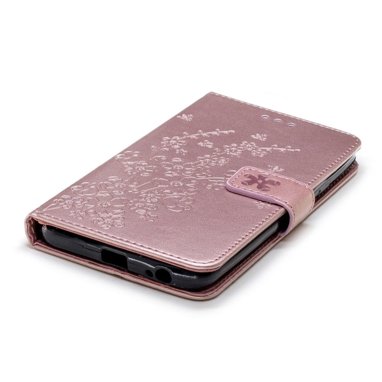 For Galaxy J4 (2018) Plum Flowers Pattern Horizontal Flip Leather Case with Holder & Card Slots & Wallet & Lanyard