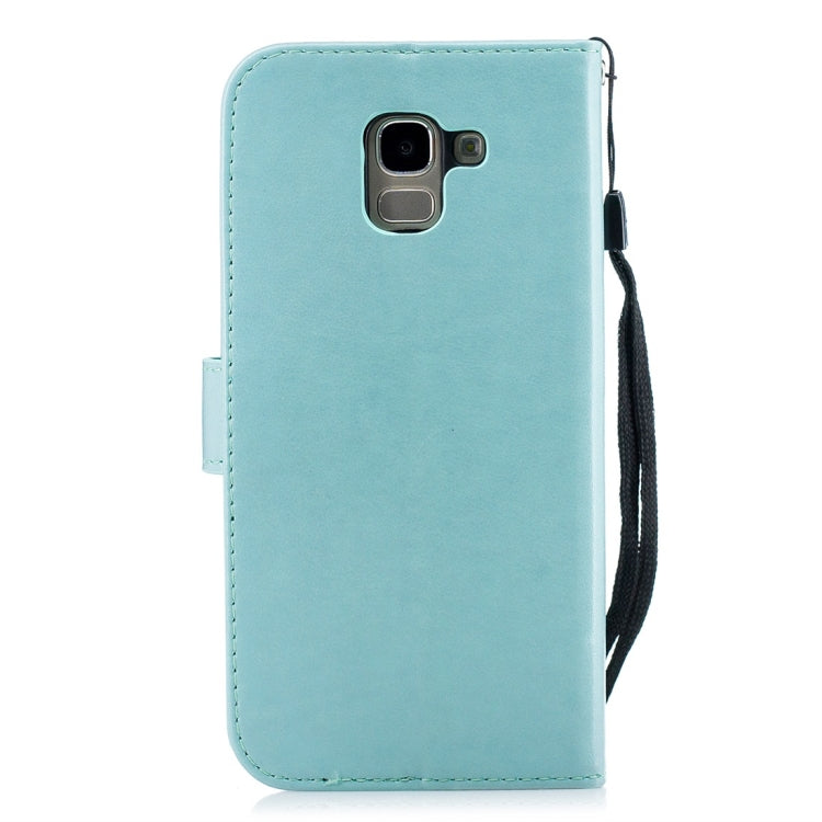 For Galaxy J6 (2018) Plum Flowers Pattern Horizontal Flip Leather Case with Holder & Card Slots & Wallet & Lanyard