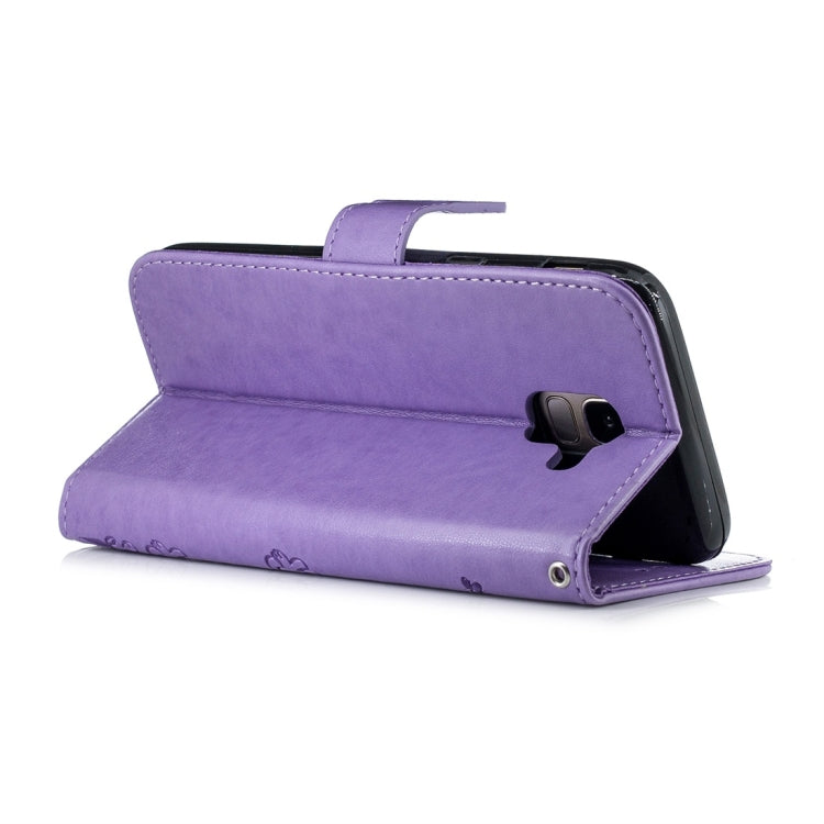 For Galaxy J6 (2018) Plum Flowers Pattern Horizontal Flip Leather Case with Holder & Card Slots & Wallet & Lanyard