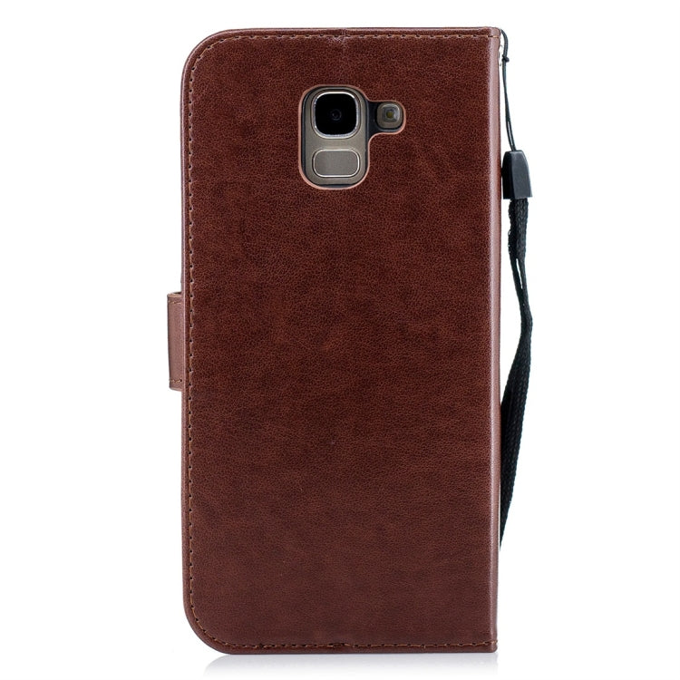 For Galaxy J6 (2018) Plum Flowers Pattern Horizontal Flip Leather Case with Holder & Card Slots & Wallet & Lanyard