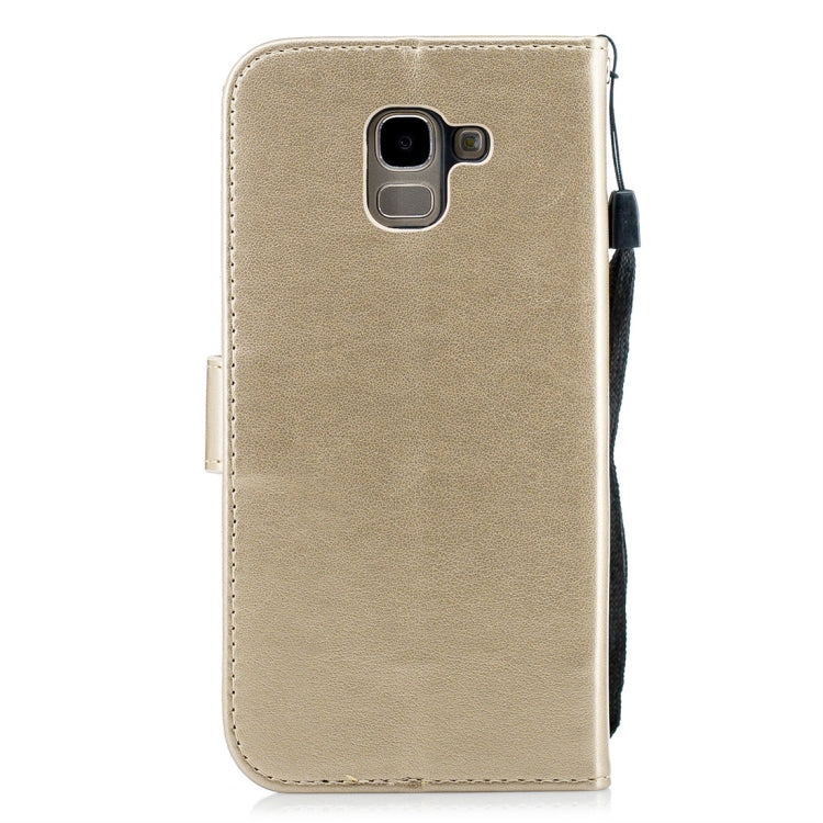 For Galaxy J6 (2018) Plum Flowers Pattern Horizontal Flip Leather Case with Holder & Card Slots & Wallet & Lanyard