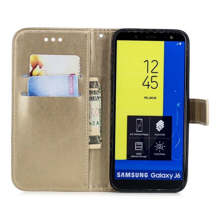For Galaxy J6 (2018) Plum Flowers Pattern Horizontal Flip Leather Case with Holder & Card Slots & Wallet & Lanyard