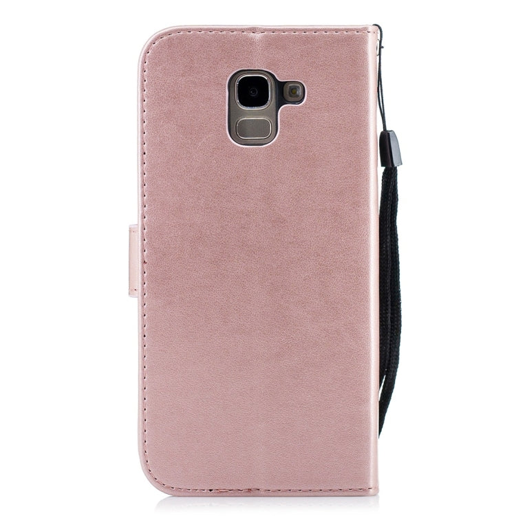 For Galaxy J6 (2018) Plum Flowers Pattern Horizontal Flip Leather Case with Holder & Card Slots & Wallet & Lanyard