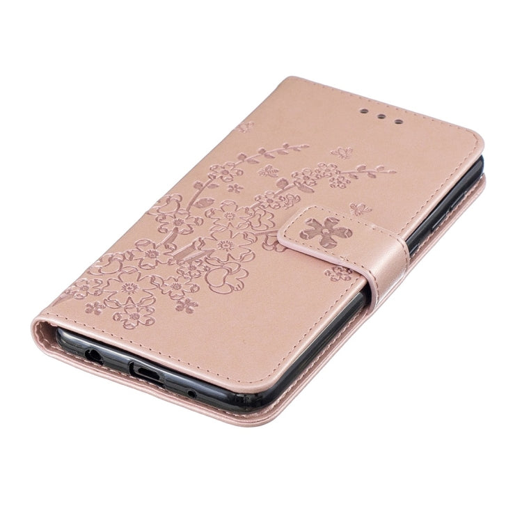 For Galaxy M10 / A10 Plum Flowers Pattern Horizontal Flip Leather Case with Holder & Card Slots & Wallet & Lanyard