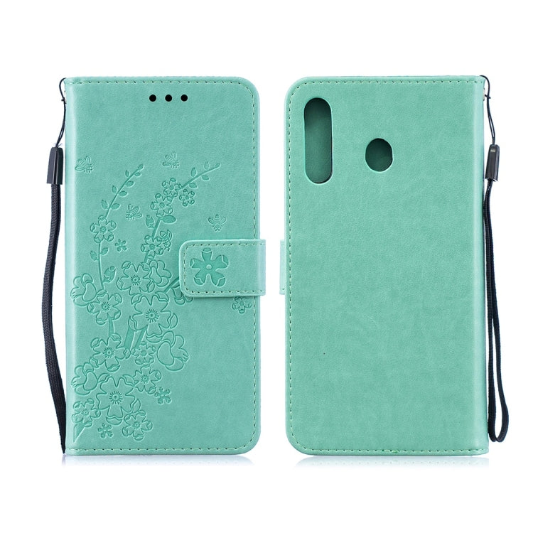 For Galaxy M30 Plum Flowers Pattern Horizontal Flip Leather Case with Holder & Card Slots & Wallet & Lanyard
