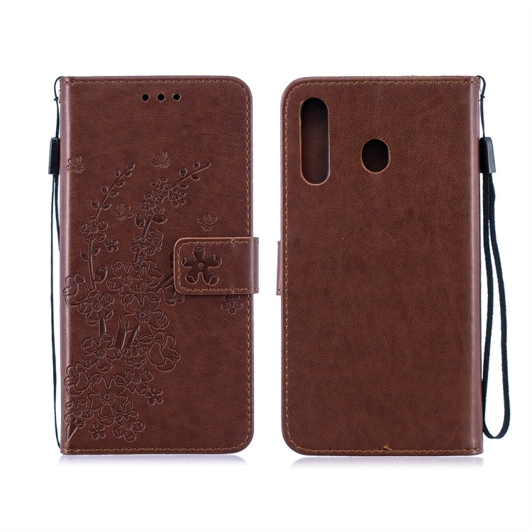 For Galaxy M30 Plum Flowers Pattern Horizontal Flip Leather Case with Holder & Card Slots & Wallet & Lanyard