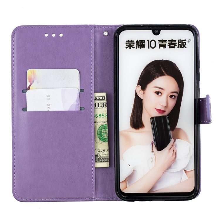 For Huawei P Smart (2019) Plum Flowers Pattern Horizontal Flip Leather Case with Holder & Card Slots & Wallet & Lanyard