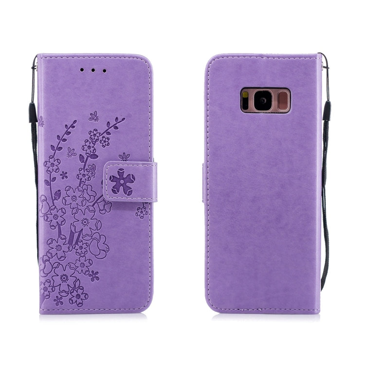 For Galaxy S8 Plum Flowers Pattern Horizontal Flip Leather Case with Holder & Card Slots & Wallet & Lanyard