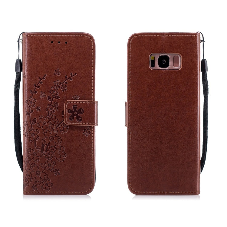 For Galaxy S8 Plum Flowers Pattern Horizontal Flip Leather Case with Holder & Card Slots & Wallet & Lanyard