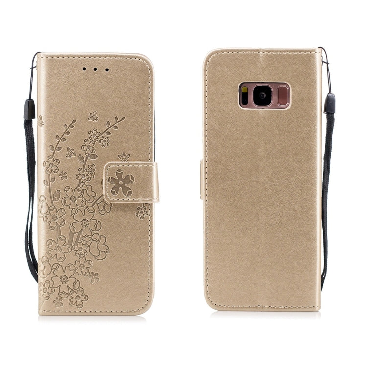 For Galaxy S8 Plum Flowers Pattern Horizontal Flip Leather Case with Holder & Card Slots & Wallet & Lanyard