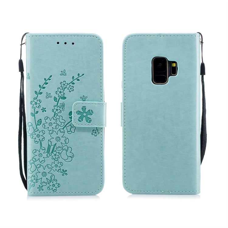 For Galaxy S9 Plum Flowers Pattern Horizontal Flip Leather Case with Holder & Card Slots & Wallet & Lanyard