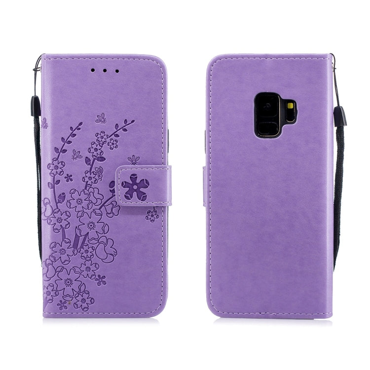 For Galaxy S9 Plum Flowers Pattern Horizontal Flip Leather Case with Holder & Card Slots & Wallet & Lanyard