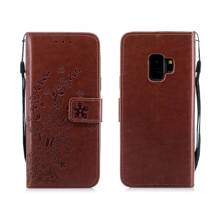 For Galaxy S9 Plum Flowers Pattern Horizontal Flip Leather Case with Holder & Card Slots & Wallet & Lanyard