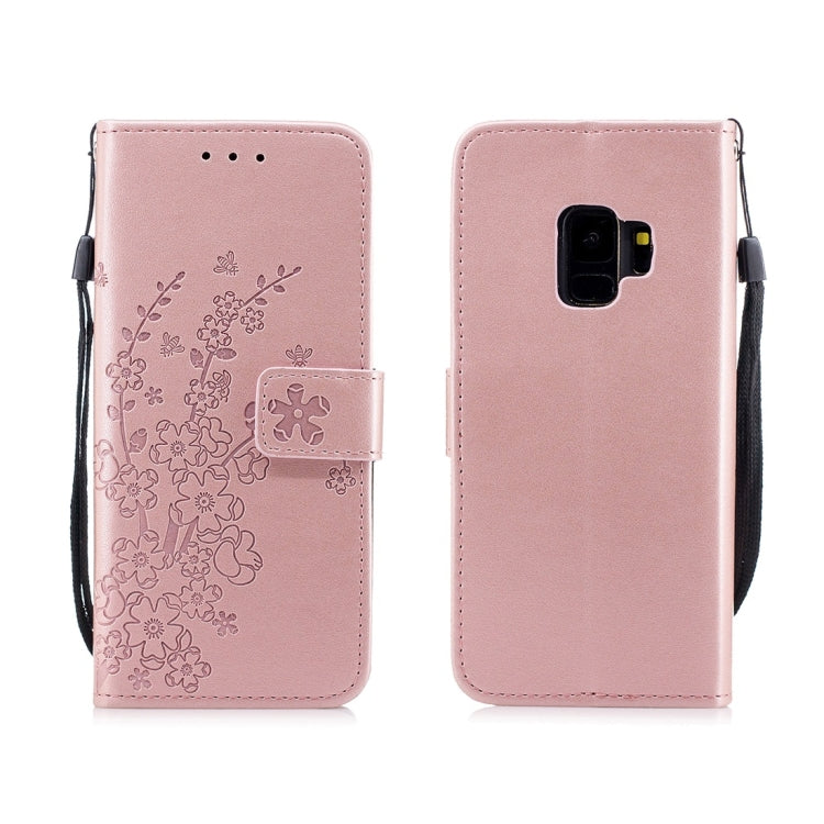 For Galaxy S9 Plum Flowers Pattern Horizontal Flip Leather Case with Holder & Card Slots & Wallet & Lanyard