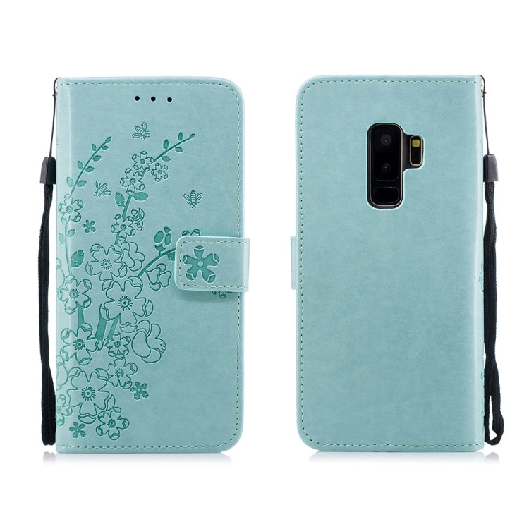 For Galaxy S9+ Plum Flowers Pattern Horizontal Flip Leather Case with Holder & Card Slots & Wallet & Lanyard