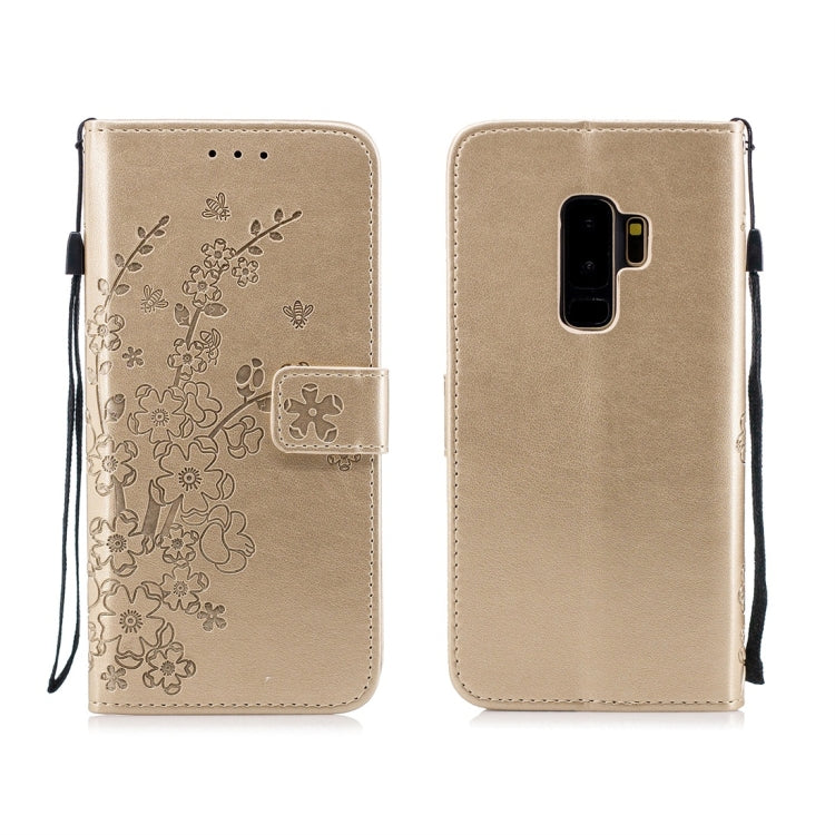 For Galaxy S9+ Plum Flowers Pattern Horizontal Flip Leather Case with Holder & Card Slots & Wallet & Lanyard
