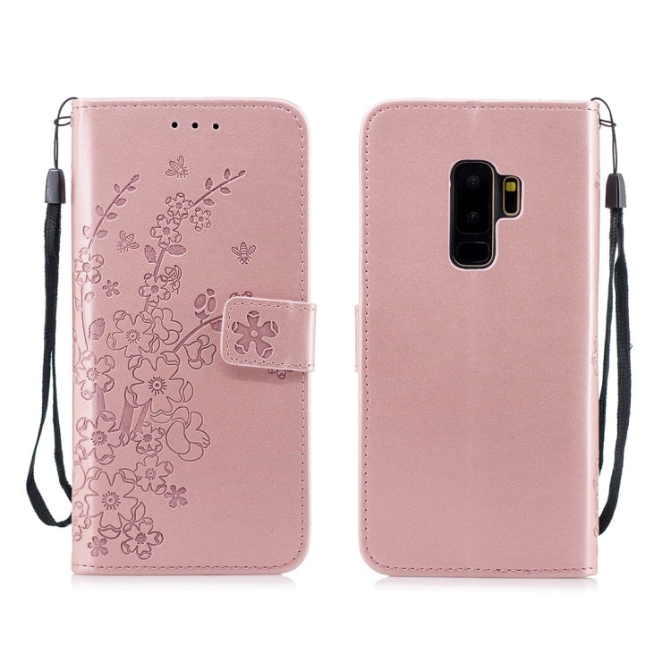 For Galaxy S9+ Plum Flowers Pattern Horizontal Flip Leather Case with Holder & Card Slots & Wallet & Lanyard