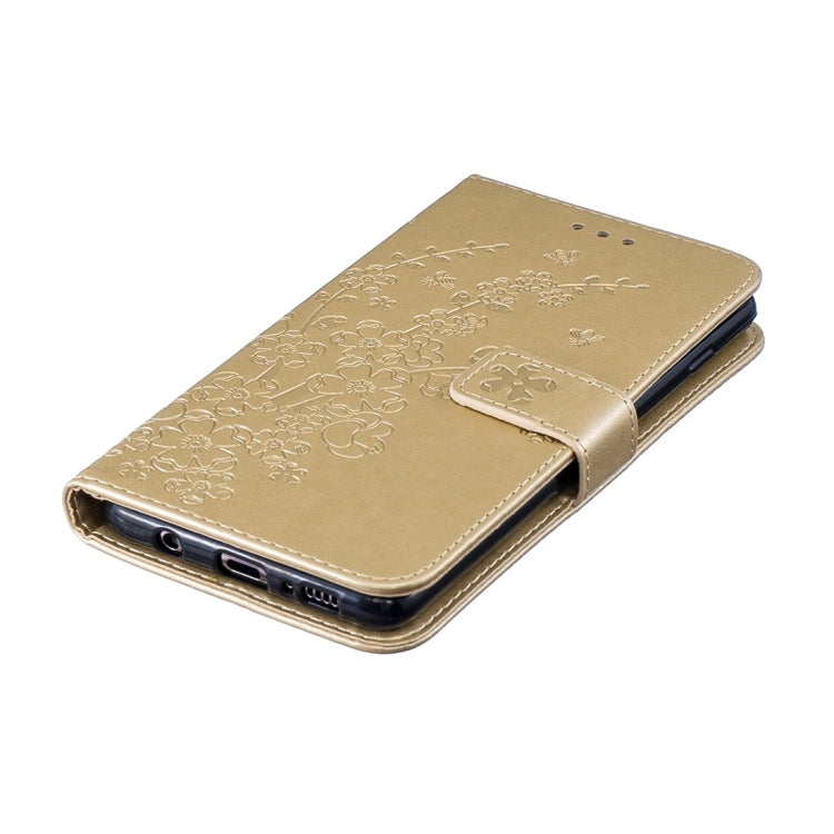 For Galaxy S10+ Plum Flowers Pattern Horizontal Flip Leather Case with Holder & Card Slots & Wallet & Lanyard